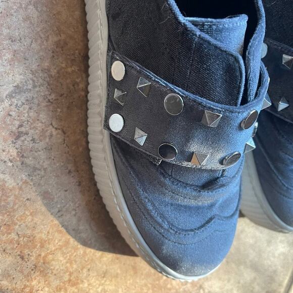 Shellys London gray velvet studded sneakers sz 38 - Picture 10 of 11